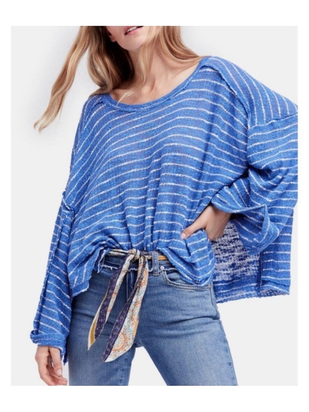 Free People Striped Island Girl Hacci Top